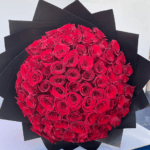100 red roses bouquet for romantic flower delivery in Dubai – Goshen Flowers