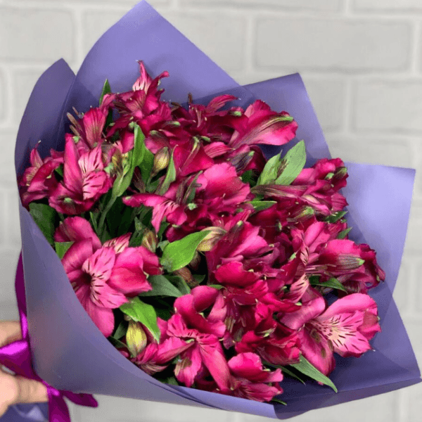 Luxury Purple Alstroemeria Morado Bouquet (20 Stems) | Goshen flower UAE