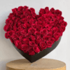 Luxury Royal Heart Roses gift box with gold accents, designed for Dubai flower delivery and premium corporate gifting