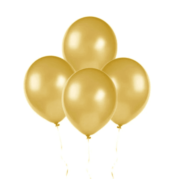Glossy 4 Gold Rubber Balloons for Dubai Celebrations – Luxurious Party Decor