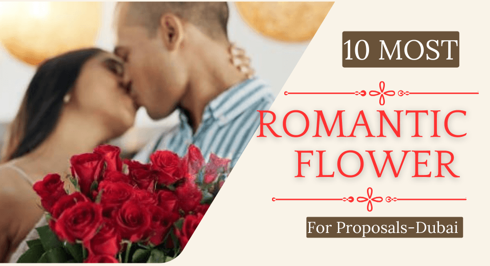 romantic flowers for proposals in Dubai against city skyline
